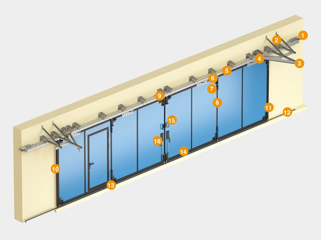 СКЛАДНЫЕ ВОРОТА С НИЖНЕЙ НАПРАВЛЯЮЩЕЙ СЕРИИ IFG-LG